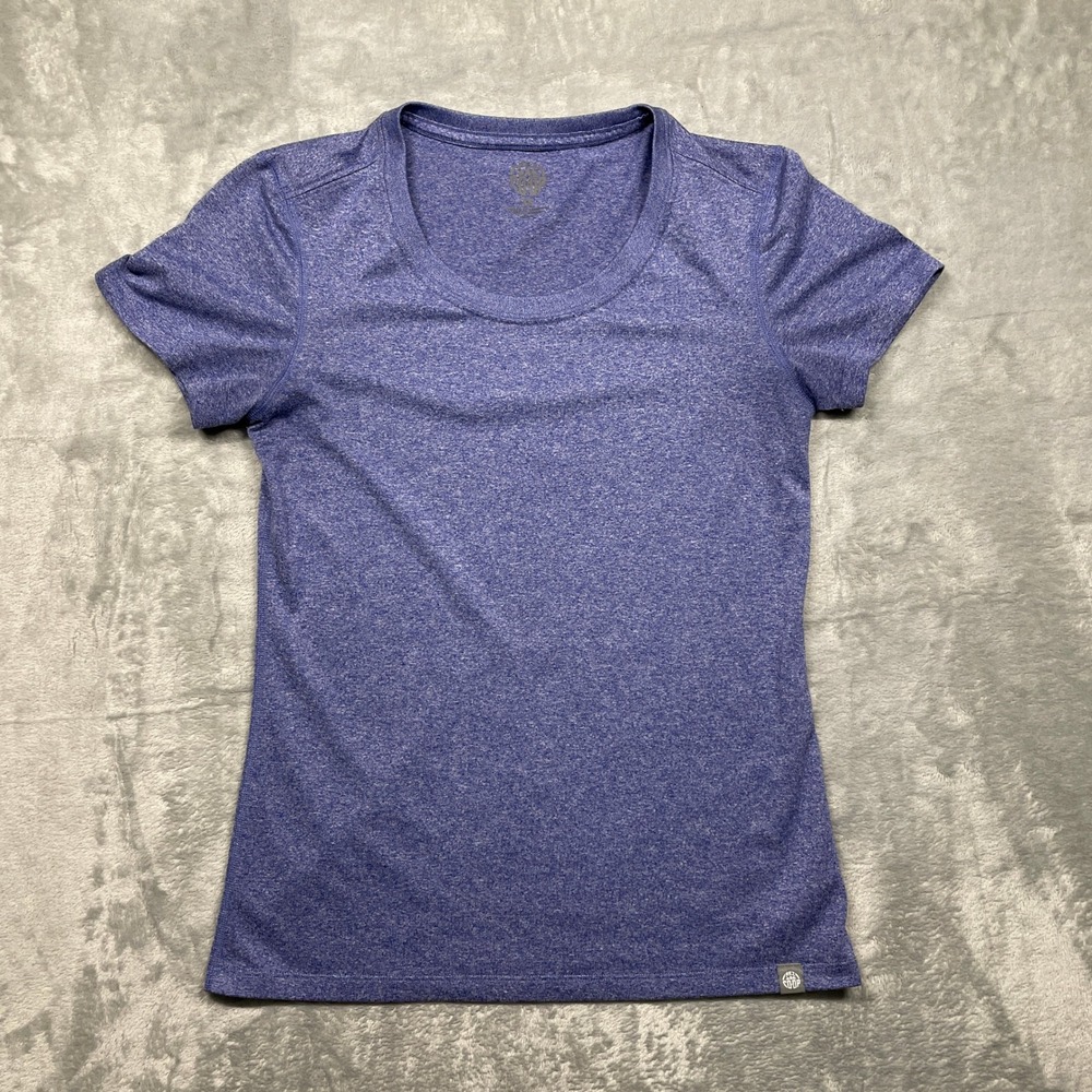 REI Co-op Active Tee Womens XS Blue Heather Short Sleeve Scoop Neck Hiking Shirt
